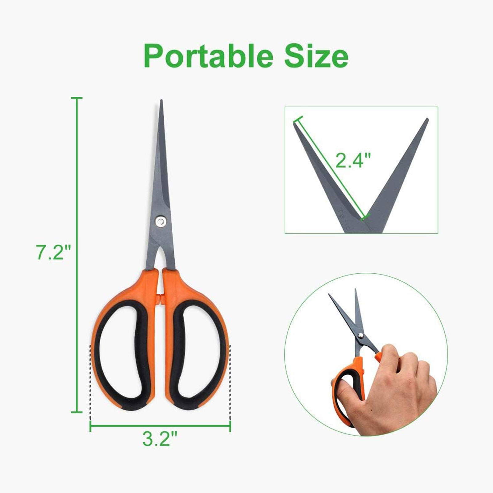 3 Packs Trimming Scissors Pruning Shears Gardening Hand Pruning Snips with  Straight Stainless Steel Precision Teflon Blades - Growneer
